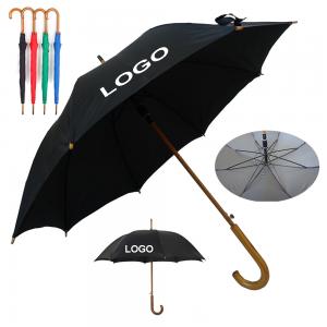 BD3042-Auto Open Curved Wood Handle Umbrella